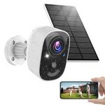 MaxiViz Solar Security Cameras Wireless Outdoor, Home Security Camera Outdoor with Solar Panel, 2K Color Night Vision, AI Motion Detection, Two-Way Talk, IP66 Weatherproof, 2.4G WiFi, Cloud/SD Storage