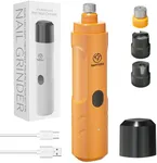 PAPIFEED Dog Nail Grinder with 2 LED Light,3-Speed Rechargeable Dog Nail Trimmer, Upgraded Powerful Electric Dog Toe Nail File Quiet Painless, Paws Grooming for Small Medium Large Dogs -Orange