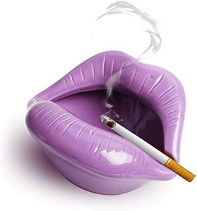 Mary Paxton Ceramic Ashtray,Lip Cigarette Holder Smoking Accessories Lips Home Table Ornament Figurines Ashtray Creative Cigar Ash Tray Unique For Smokers Smoking Home Decor Idea Gift (Purple)