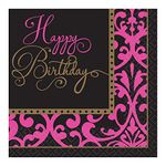 Amscan Fabulous Birthday Bash 2-Ply Luncheon Napkins (36 Piece), Multicolor, 6.5" x 6.5"