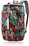 DEARART Gym Bag For Women Backpack, Four Fashion Ways Waterproof Duffle Backpacks, For Gym Travel Sport Beach Laptop College, Floral Leaves Black