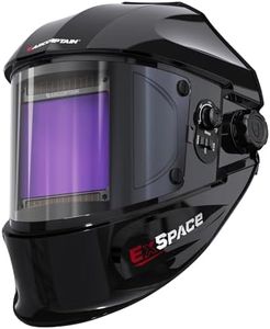 ARCCAPTAIN 3.94"X3.66" Welding Helmet Auto Darkening, 1/1/1/1 Top Optical Clarity Large Viewing Screen Solar Power Welding Hood with 4 Arc Sensor, Wide Shade 4-5/5-9/9-13 for TIG MIG ARC Welding CUT