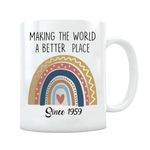 65th Birthday Gifts for Women Men Dad Mom 1959 Birthday Gifts for Women Making The World A Better Place Since 1959Coffee Mug 65 Years Old Birthday Gifts for Men Women WifeSister Brother Coworker Gift