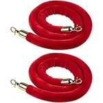 Set of 2 Red Velvet Stanchion Rope,