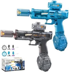 Electric Water Gun 2Pcs,Rechargeable Water Pistol with Realistic Muzzle Flash, Long Range Motorized Water Gun for Adults & Kids, Summer Beach Pool Party Toys Gift M