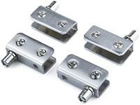 Pack-of-4 Glass Door Pivot Hinges No Drilling Hinge Clamp for Shower Cabinet Cupboard Door with 5-8mm Thickness Perspex, Stainless Steel