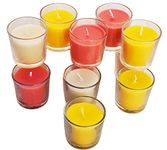 Pure Source India Votive Glass Candles, Pack of 12 (Scented - Rose, Jasmine & Sandalwood)