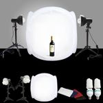 CanadianStudio STUDIO IN A BOX 24 x 24 inches Shooting Tent Light box with 400 watt output pure white Light, 4 Background (Black, White, red, blue), light stand and reflector for Table Top Photography