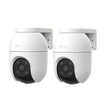 EZVIZ 2PCS Outdoor WiFi Surveillance Camera 360°,1080P Security IP Camera,Color Night Vision, AI Person Detection,Auto Zoom Tracking, 2-way Talk, Active Defense with Light&Siren, Alexa/Google, C8c 2MP