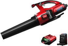 Toro 60-Volt Max Electric Brushless Cordless Leaf Blower with 120 MPH Air Speed and 605 CFM 2.5 Ah Lithium-Ion with Battery and Charger, Red/Black