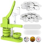 Badge Maker Machine Badge Button Press 58mm(2.28in) DIY Round Pin Badge Making Kit Badge Punch Press Machine with 200pcs Button Parts and Circle Cutter,Green