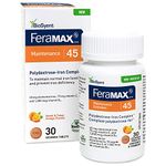 FeraMAX Pd Maintenance 45 Iron Supplement - Great Tasting Orange Flavor Iron Supplement for Prevention of Iron Deficiency - 45mg of Elemental Iron per Chewable Tablet