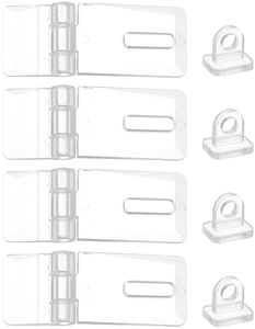 uxcell 4Pcs 41x16mm Acrylic Hasp Latch, Clear Acrylic Hasp Buckle Mini Hinge Hasp for Jewelry Box Small Box