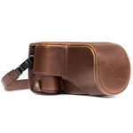 MegaGear Canon EOS M6 (18-150 mm) Ever Ready Leather Camera Case and Strap, with Battery Access - Dark Brown - MG1180