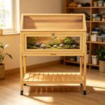Wooden Turtle House Habitat, Small Indoor and Outdoor Reptile Enclosures