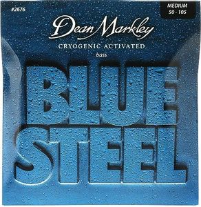 Dean Markley Electric Bass Guitar Strings 2676 Blue Steel Electric Long Scale 50-105 Medium Gauge, Cryogenically Processed for Longer Life