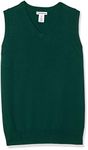 Amazon Essentials Boys' Uniform Cotton V-Neck Sleeveless Jumper, Green, 3 Years