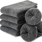 Womens Wool Socks for Cold Weather 5 Pack Thick Heavy Thermal Comfy Boot Fuzzy Winter Warm Crew Work Soft Ladies Long Socks (Grey)