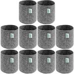 Anandi Green's 6x6 Inch 400 GSM Geo Fabric Plant Grow Bag Suitable for Terrace and Flowers Vegetable Gardening Light Grey Color Pack of 10