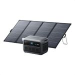 Anker SOLIX C2000 Gen 2 Portable Power Station with 400W Solar Panel, 2,400W (Peak 4,000W) Solar Generator, Full Charge in 58 Min, 2,048Wh LiFePO4 Battery for Camping, Power Outages, and Home Backup