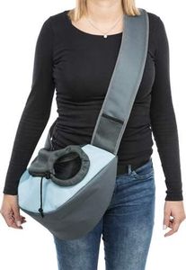 Trixie: - Sling Front Bag Carrier | Travel Bag for Dogs and Cats | Made Polyester, Ideal for Long Walks, Journeys and Trekking | Can Hold Upto 5 Kg 50 × 25 × 18 cm, Light Grey