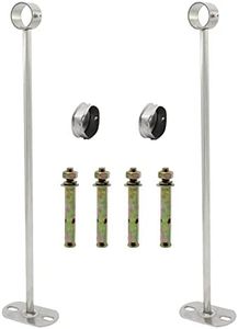 2Pcs Ceiling Mount Bracket, Heavy Duty Stainless Steel Wardrobe Pipe Bracket Rod Holder Ceiling Holder, TTZEZE Shower Curtain Closet Balcony Rod Lever Support Holder Pipe Flange Socket(Dia.32mm, 20'')
