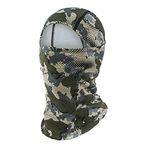 BASSDASH Winter Balaclava Fleece Ski Mask Ninja Hood Neck Warmer Fishing Hunting, Green Vegetation Camo, One Size