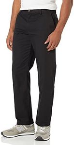 Amazon Essentials Pantalón Chino sin Pinzas Antiarrugas de Ajuste Recto Hombre, Negro, 36W / 30L