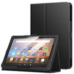 MoKo Case Compatible with All-New Amazon Kindle Fire HD 8 & 8 Plus Tablet (12th Gen/10th Gen, 2024/2022/2020 Release) 8 Inch,Slim Folding Stand Cover with Auto Wake/Sleep, Black