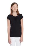 French Toast Girls' Short Sleeve Crewneck T-Shirt Tee, Black, 7-8