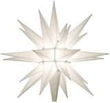 Keystone Holiday Indoor Outdoor 12 Inch Illuminated Prelit LED Christmas Holiday Advent Star Tree Topper Light Decoration, White
