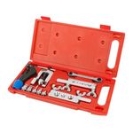 Wostore Flaring Swage Tool Kit for Copper Plastic Aluminum Pipe With Tubing Cutter & Ratchet Wrench