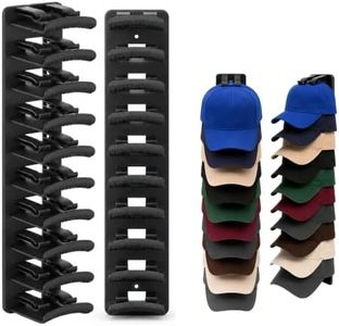 Doitsf 2 Pack Hat Organizer for Baseball Caps, Hats Rack for Wall, Space Saving Cap Holder for Closet Door, Bedroom, Entryway, Dorm, Home Improvement (Black)