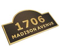 Custom Metal Large House Number Address Plaque Personalized Cast with Arch top Display Your Address and Street Name Number Front Yard Address Signs 12" x6.4"