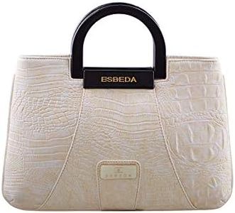 ESBEDA Off-White Gold tone Snake Work PU Synthetic Handbag For Women