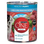 Purina ONE +Plus Classic Ground Wet Puppy Food, Lamb & Long Grain Rice Entree - 368 g Can (12 Pack)