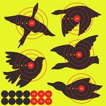 Aleplay 12" Splatter Shooting Target Stickers Bullseye, Adhesive Reactive Target for Shooting with Fluorescent Yellow Impact Bird Design, 10 Pcs