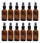 nsb herbals 50 ml Refillable Amber Fine Mist Spray Glass Bottles with Leak Proof Spray Pump for Multipurpose uses for DIY Perfume, Essential Oils, Blends, Aromatic Water, Beauty Products (Pack of 12)