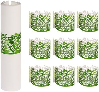 Disposable Napkin Rings, 50pcs Green Flower Disposable Paper Napkin Holders for Weddings Party Christmas Restaurant Table Decoration