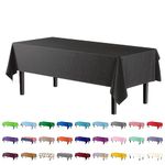 4-Pack Black Plastic Table Cloth - 54In. x 108In. Disposable Tablecloth for Parties - Rectangle Tablecloth - Disposable Table Cloths for Parties - Plastic Table Cover for Picnics - Exquisite