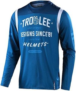 Troy Lee Designs GP Air Roll Out Jersey - Motocross Dirt Bike ATV Enduro Dual Sport Racing Off Road Ventilated Warm Weather Long Sleeve Riding Gear - Adult Mens (Slate Blue, LG)