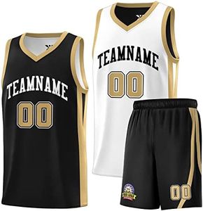 Custom Reversible Men Youth Basketball Jersey Hip Hop Athletic Sports Shirts Personailzed Printed Name Number