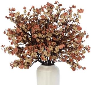 10 Pcs Baby's Breath Artificial Flowers, Silk Flowers, Faux Flowers Artificial for Fall Decoration, Indoor Floral Arrangement, Wedding Bouquets, Home Table Centerpieces (10, Pale Coffee)