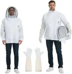 Bee Suit Jacket- Beekeeping Jacket for Men Women- Polycotton Bee Jacket with Beekeeping Gloves
