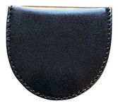 Lorenz Men's Leather Horse Shoe Shape Tray Coin Purse - Black