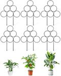 6 Pack Small Trellis for Potted Plants, 15.7 Inch Stackable Garden Trellis for Indoor Climbing Plants, Houseplant Metal Wire Trellis Plant Support Stake for Ivy Vines (Black)