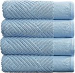 Simpli-Magic 100% Cotton Soft Bath Towels Set | Quick Dry and Highly Absorbent, Textured Bath Towels 27" x 54" (4 Pack)