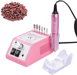 SUBAY 20000 RPM Professional Nail Drill Machine，Electric Nail File for Acrylic Nails，Gel Nails ,Manicure Pedicure Tools Come with 100PCS Sanding Bands E file Acrylic Nail Tools for Salon Home Use, Pink