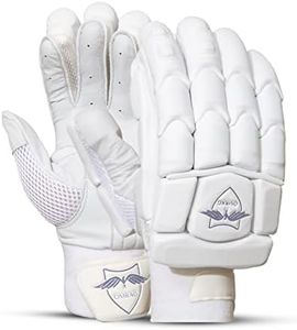OMRAG Cricket Batting Gloves Men Right Handed Adults Ergonomic Design Pro Edition Leather Palm Ultimate Protection, Grey
