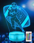 Attivolife Football Player Night Light for Kids, 3D Rugby Illusion LED Lamp, 16 Colors Changing with Remote Control & Touch, Best Room Decor Birthday Gifts for Outsports Lover Boys Teens Child